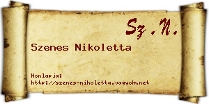 Szenes Nikoletta névjegykártya