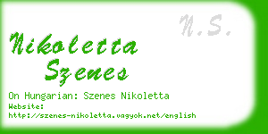 nikoletta szenes business card